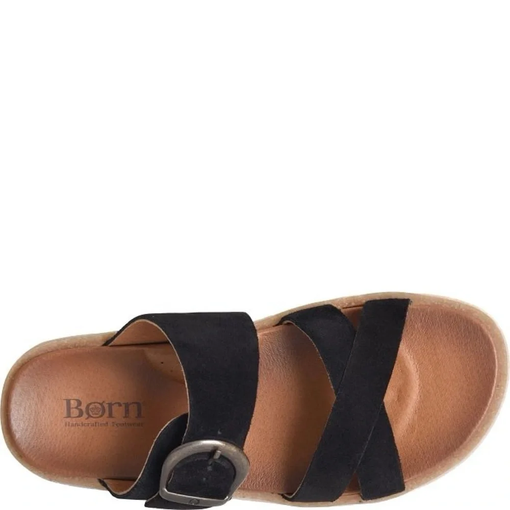 Born Women’s CAITE Sandals Size 8 Black Suede Leather Bohemian Granola Girl